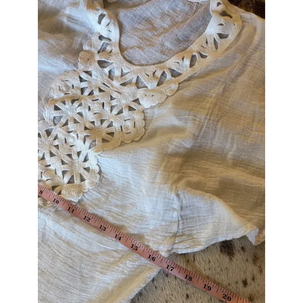 EBERJEY Balsa Beach Malena tunic cover-up Whote‎ Size S/M - Image 6