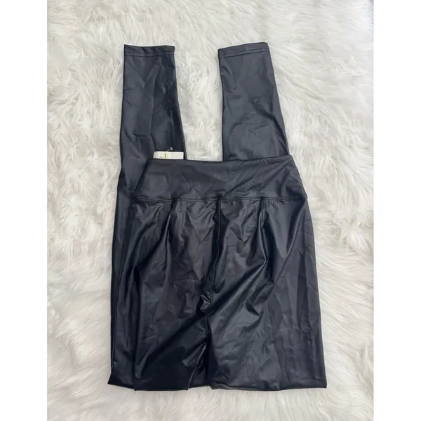 Offline by Aerie Faux Leather High Waisted Leggings Black Size Small - Image 4