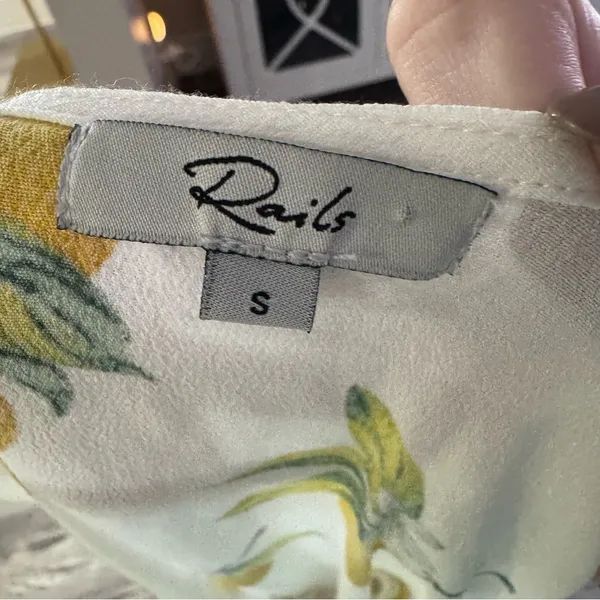Rails • madison lemon printed‎ wrap dress sz S - Image 4