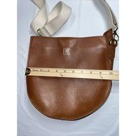 VTG Madewell The Transport Crossbody Saddle Bag Brown‎ Leather Adjustable Strap - Image 8