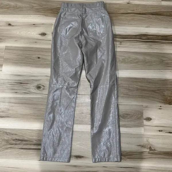 Abercrombie and Fitch The 90’s Straight Ultra High Rise Tan Faux Leather 25/0 - Image 4
