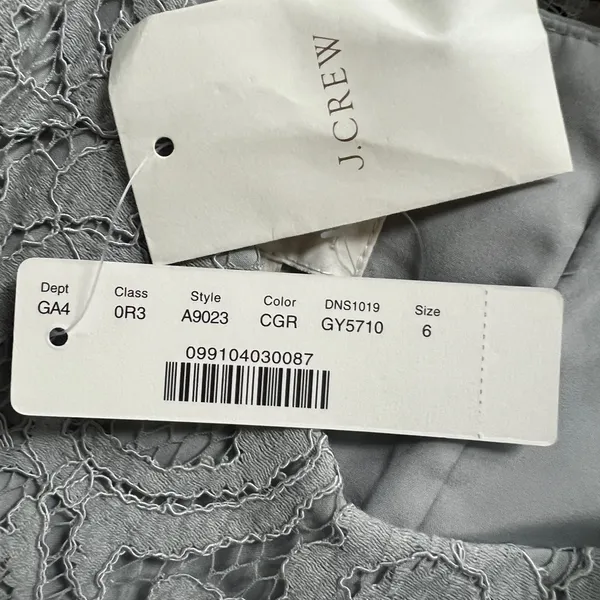 NEW J.Crew Tinsley Dress Leavers Lace Sz 6 Gray Bridesmaid Mother‎ Of Bride $275 - Image 6