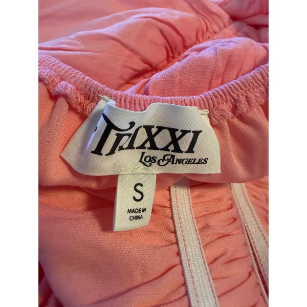 Trixxi‎ Pink Puff y2k Smocked Tiered Mini Dress S NWT cottage cute fairy dainty - Image 6