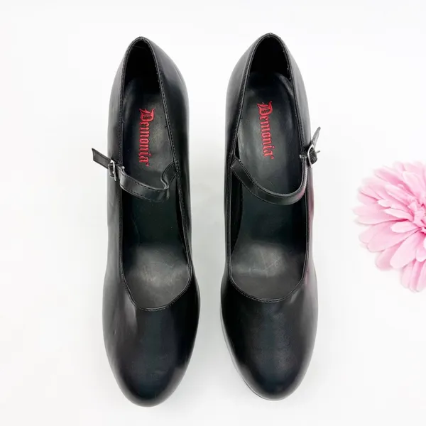 Demonia Dolly-50 Mary Jane Platform Heels Black Vegan Leather Goth Grunge Punk - Image 2