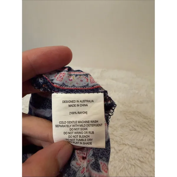 Abel the Label Anthropologie Vienna Halter Floral Maxi Dress Blue Pink Size S - Image 10