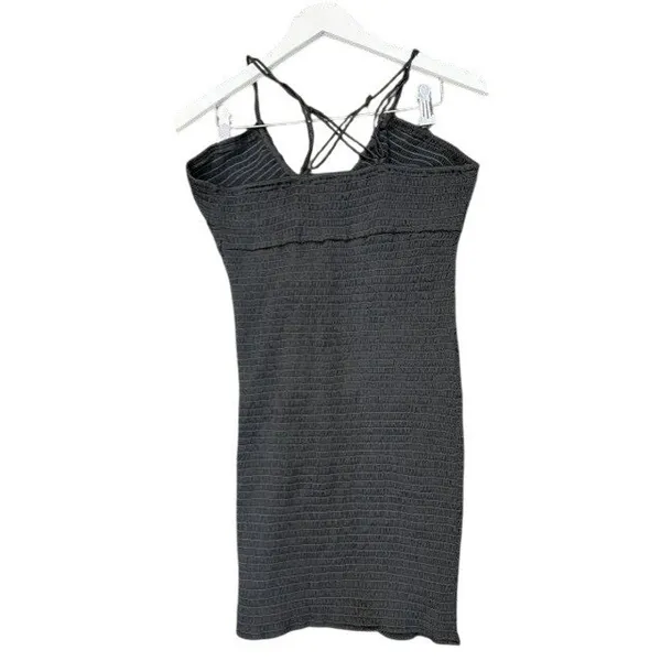 Intimately Free People Black Smocked Mini Dress Strappy V Neck‎ Small P - Image 2