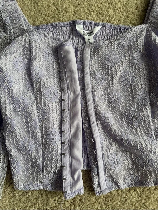 Revolve BB Dakota Sheet To Streets purple bohemian boho blouse Top size small NWT - Image 9