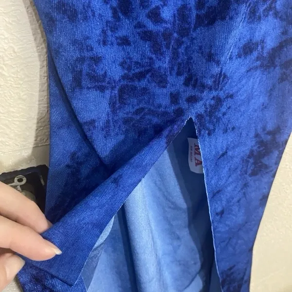 Dansco Blue Tie-Dye Dance Costume Leotard Tank Top Made In USA Adult MA - Image 6