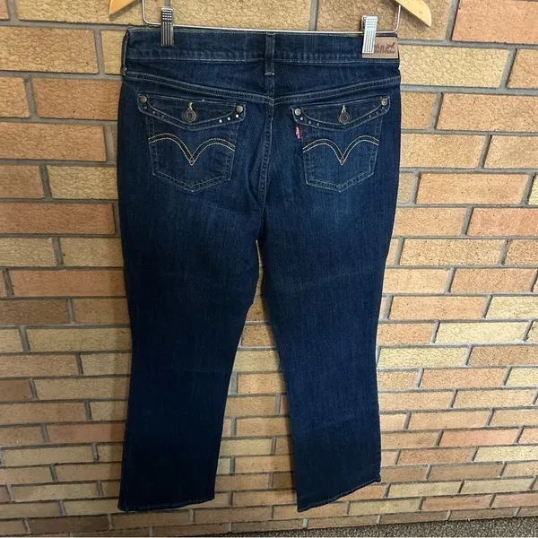 Levi's 515 Bootcut Jeans Women's Dark Wash Denim Stretch Size 10L (30x34) - Image 3