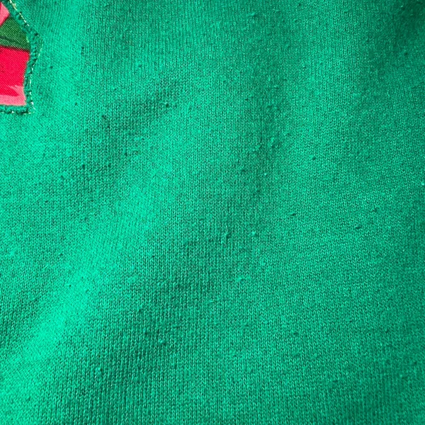 Hanes Vintage 90s‎ Christmas Sweatshirt Womens Large Green Crew Neck Motif Retro - Image 7
