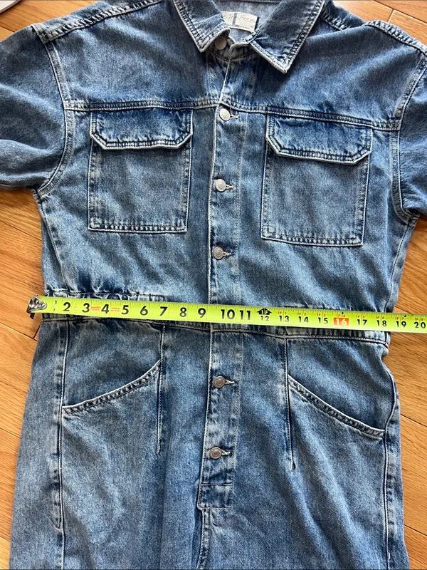 We The Free Light Blue Denim Short-Sleeve Overall Jumpsuit - Image 8