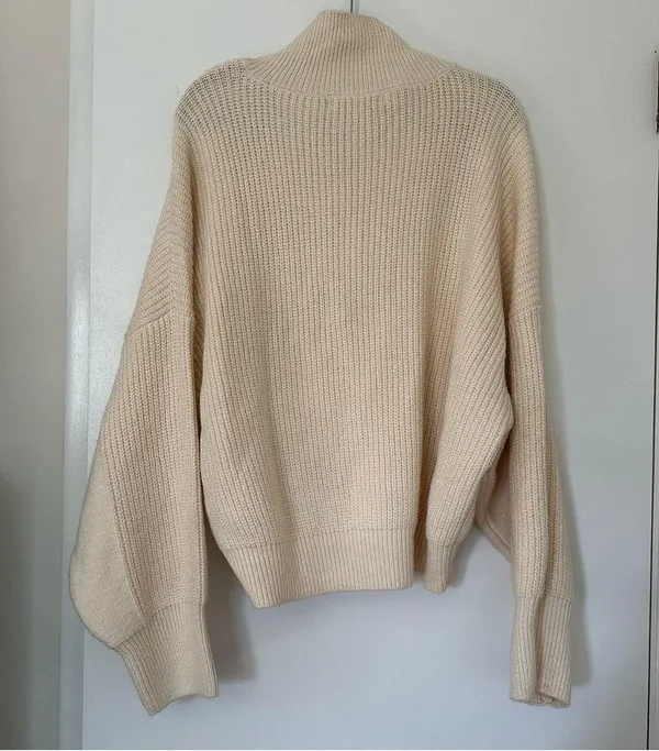 Urban Outfitters Women’s Sweater Pullover Half Zip Chunky Cable Knit Crop XXL - Image 2