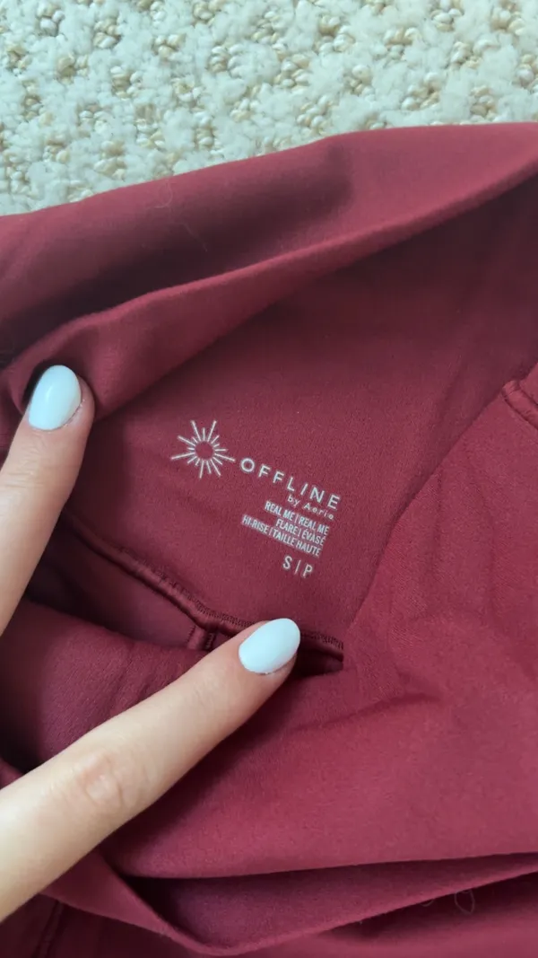 Red Aerie Flare Crossover Leggings - Image 2