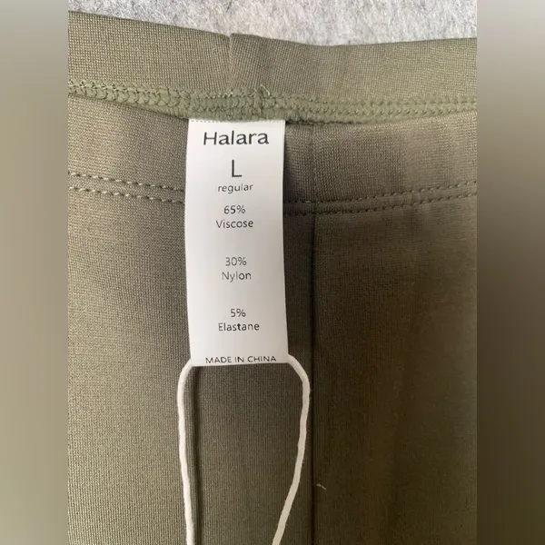 Halara Women Size Large‎ Olive Green New Wide Leg Stretchy Pants - Image 4