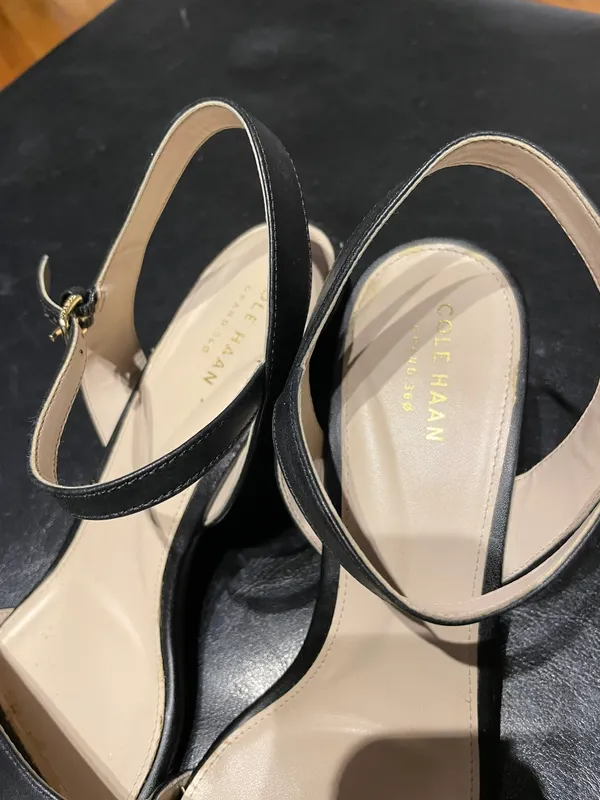 Cole Haan Josie Leather Ankle Strap Chunky Block Heeled Kitten Sandals - Image 7