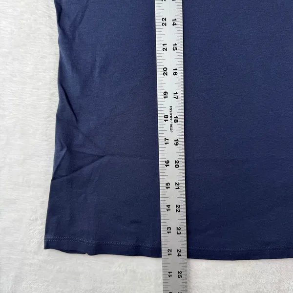 Quince Womens Cotton Modal V-Neck Tee Navy Blue Short Sleeve Shirt Size M NEW - Image 4