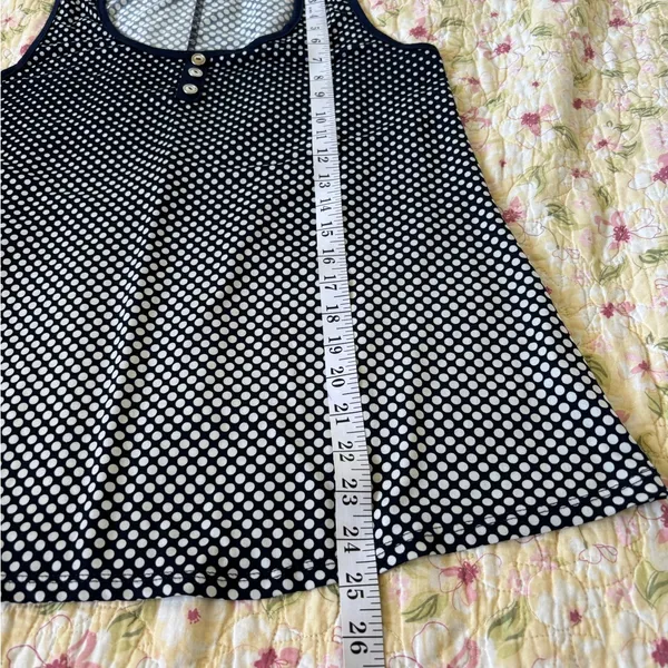 Elegant Black and White Polka Dot Tank Top #057 - Image 5