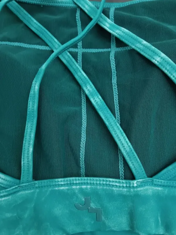 Target Joy Lab Spruce Teal Double-Strap High Neck Sports Bra Worn Once - Image 3