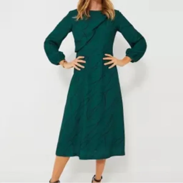 Tuckernuck Pine Twombly Macie Midi Dress S Green Draped NWT - Image 2