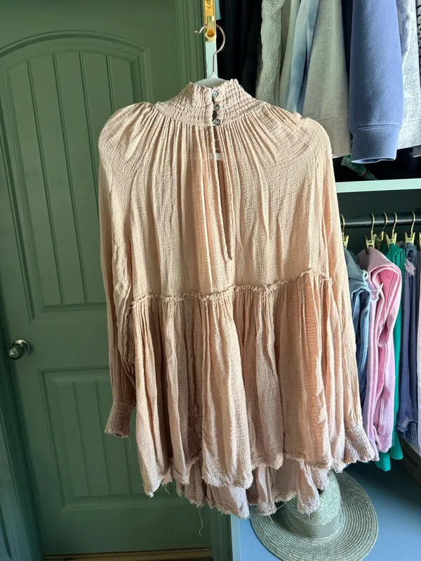 Free People Smocked Neck Long-Sleeve Mini Dress - Image 2
