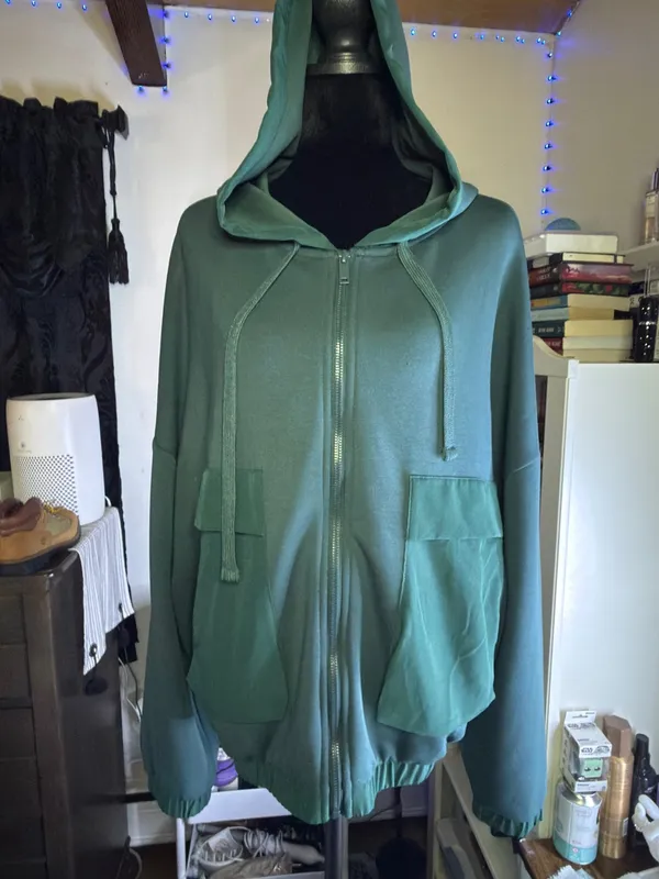 Rae Mode Scuba Dark Green Hooded Zip Hoodie - Image 3
