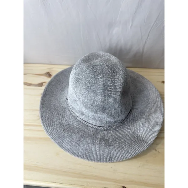 Nine West Grey Corduroy Women’s Fedora Bucket Hat Braided One Size NWOT - Image 4
