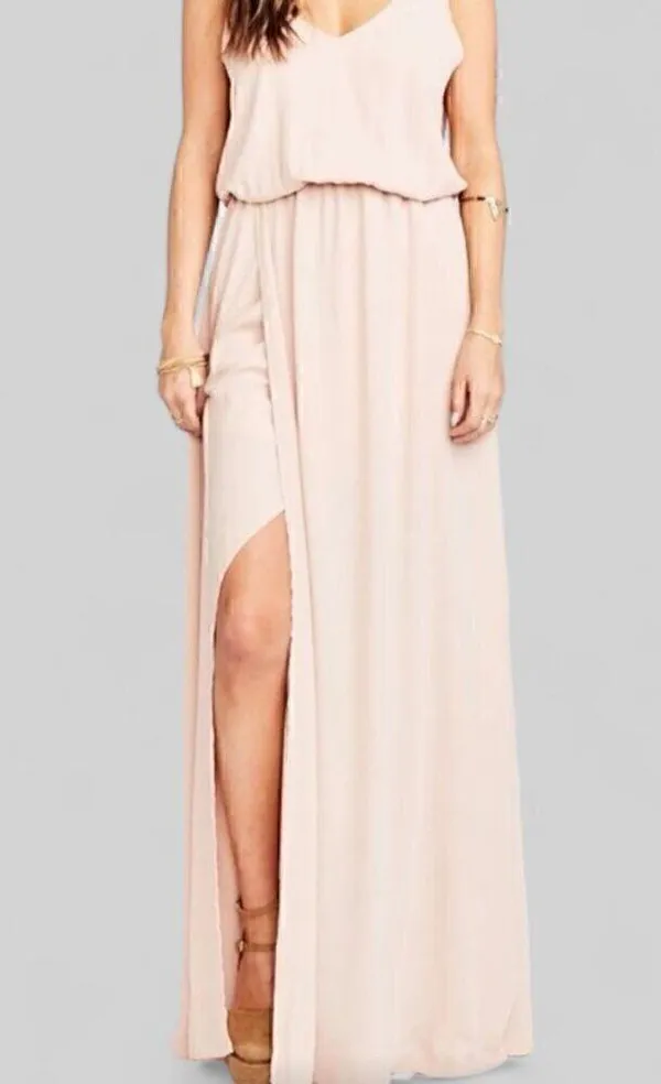 Show Me Your Mumu Kendall Maxi Dress in Dusty Blush Crisp - Size S - Image 5
