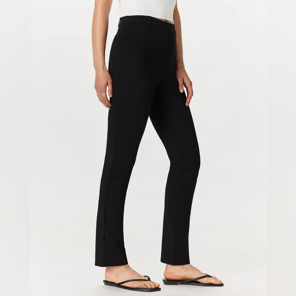 NWT Quince women's ultra-stretch ponte Black straight leg Pants Sz S 32” Inseam - Image 3