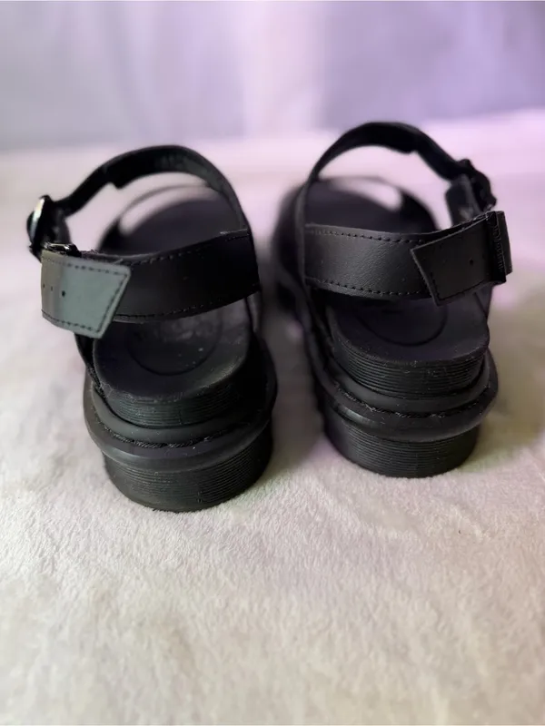 Dr. Martens Black Chunky Platform Leather Sandals - Women - Image 7
