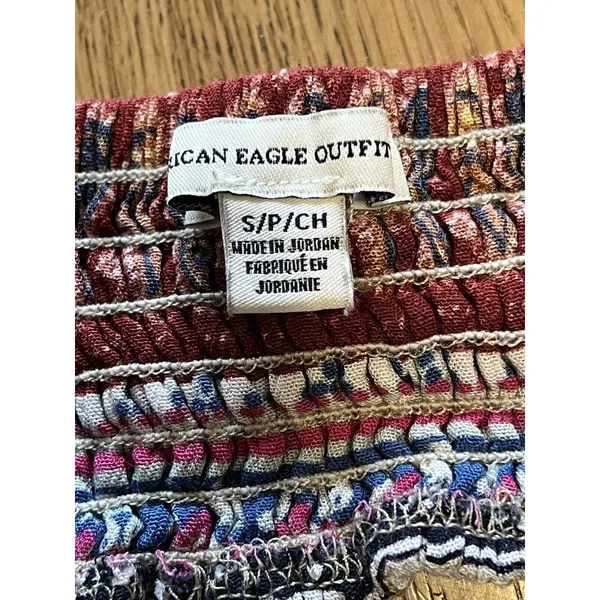 american eagle Size Small romper Spaghetti Straps Colorful‎ Boho Peasant Beach - Image 6