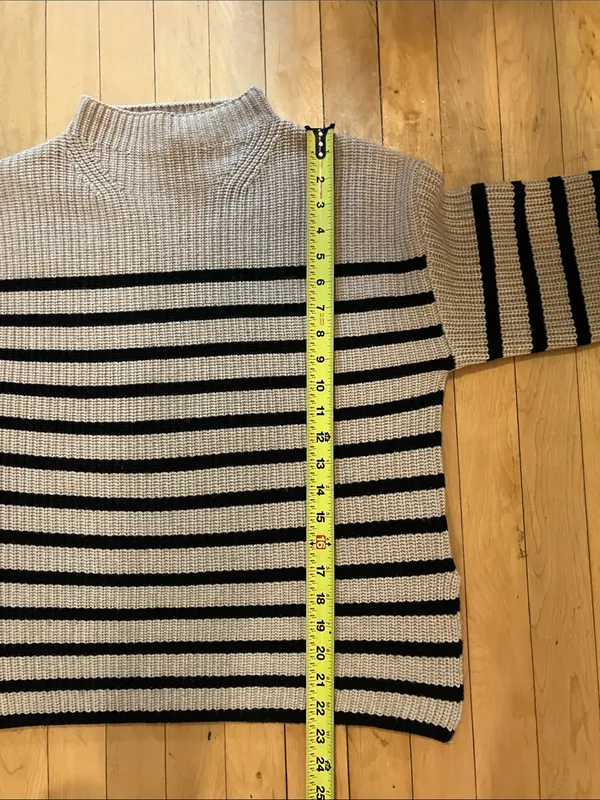 Rails Claudia Camel and Ebony Stripe Mockneck Knit Sweater XS - Image 8