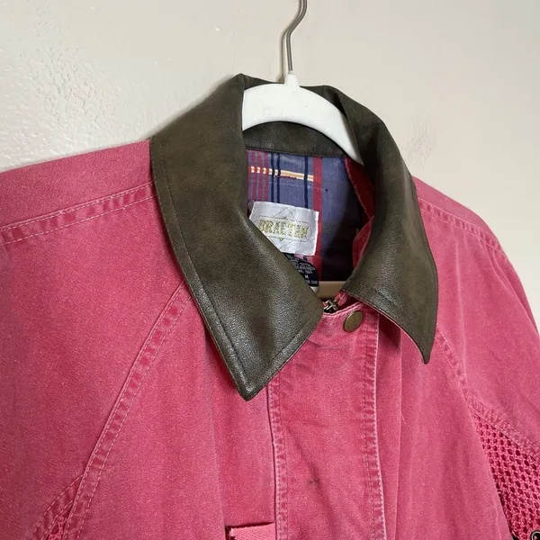Vintage Hot Pink Bright Women's Chore Coat Utility Contrast Collar M Western 90s - Image 5