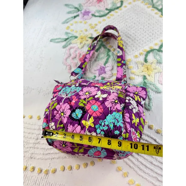 Vera Bradley Purple Floral Quilted Cotton‎ Shoulder Bag Butterfly Print Tote - Image 4