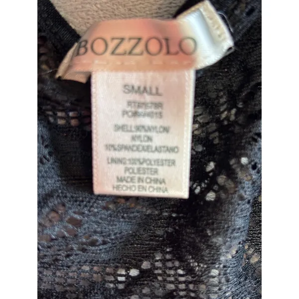 Bozzolo Black Lace Padded Bralette Longline Strappy Caged Back Small - Image 2