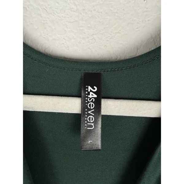 24seven Comfort Apparel Bishop Sleeves‎ Maxi Dress Women's Large Green Stretch - Image 7