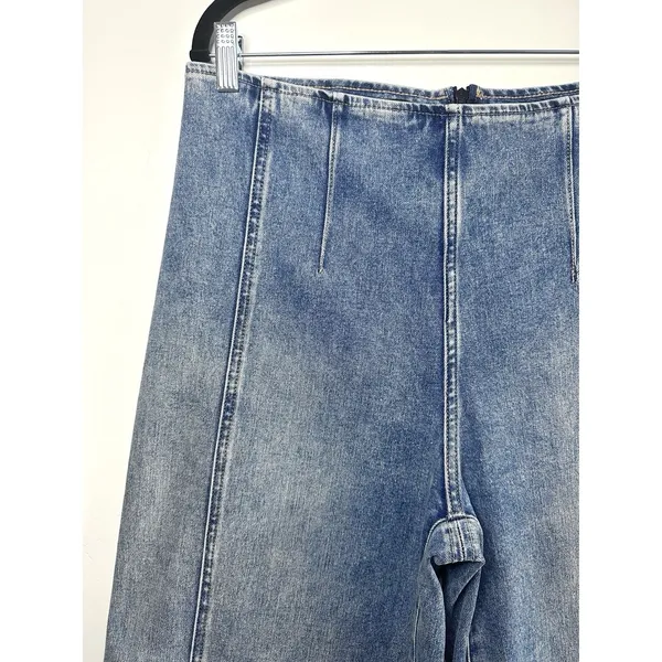 White House‎ Black Market Extra High Rise Wide Leg Crop Jeans Size 10 Bare Back - Image 4