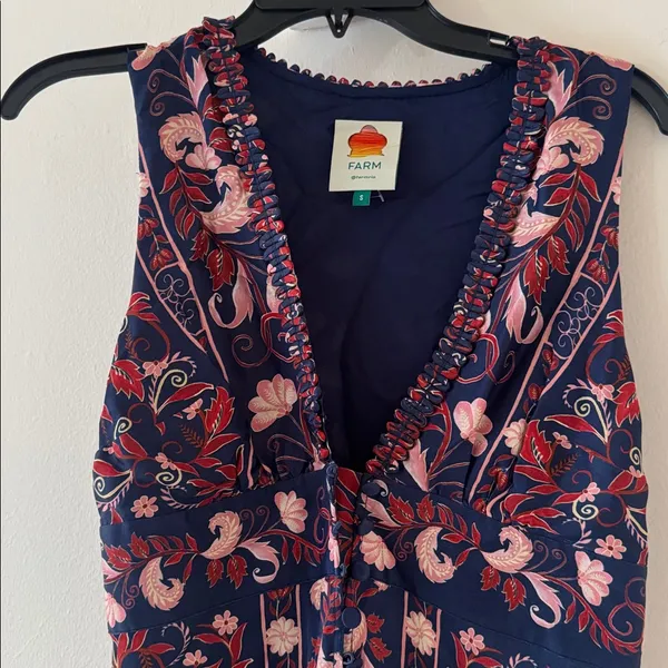 FARM Rio Boho Floral Scarf Print Sleeveless Midi Dress , Size Small, $260 - Image 8