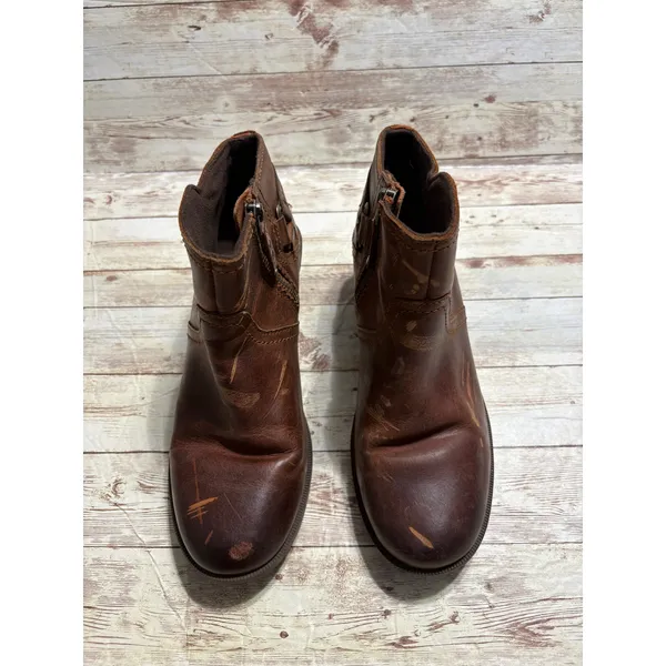 Teva Foxy Ankle Boots Booties Women's Size 7 Brown Leather Round Toe - Image 4