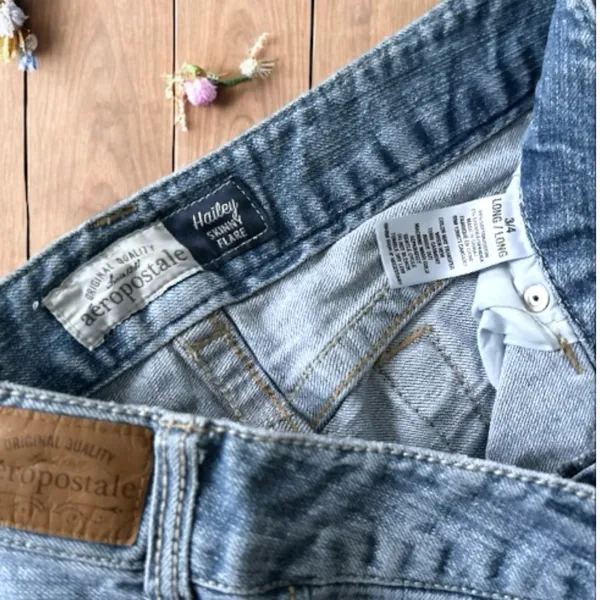 Aeropostale Y2K Low Rise Light Blue Slim Flare Jeans - Image 2