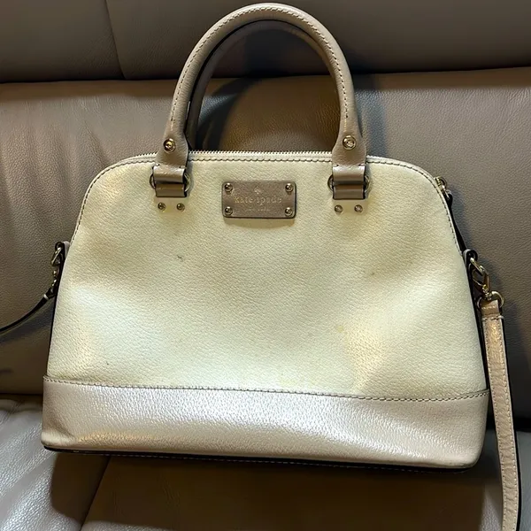 Kate Spade Cream/Pebble Wellesley Small Rachelle Satchel Crossbody Bag - Image 11