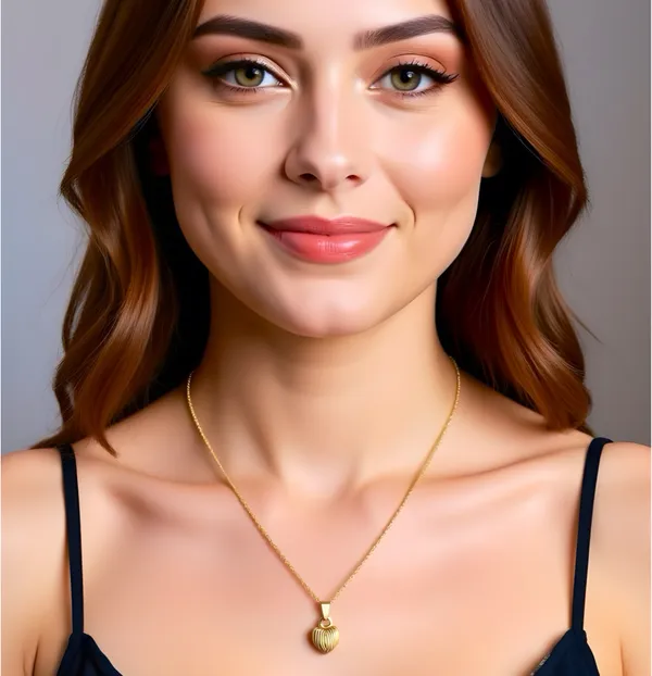 Vintage Style Gold Heart Pendant Necklace Romantic Jewelry - Image 2