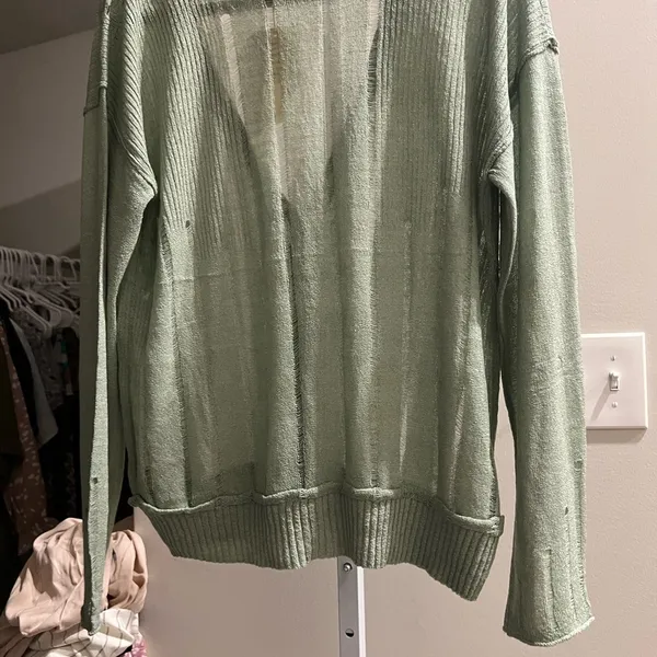 Hem & Thread Green Cardigan Sweater - Image 2