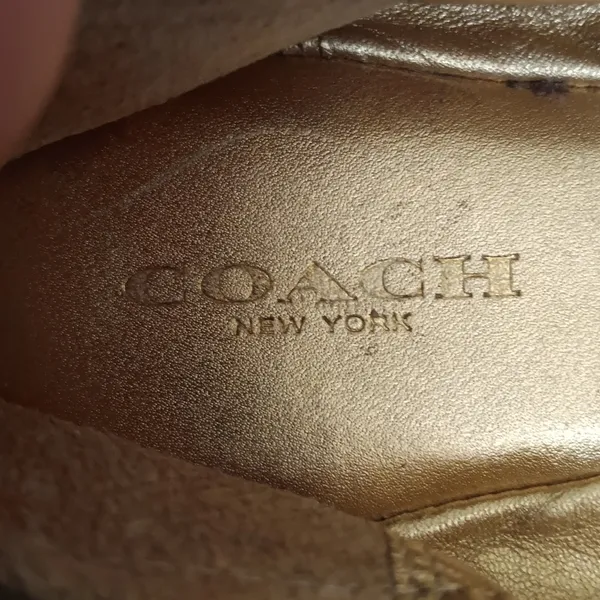 COACH BALLERINA FLATS Brown tan dressy flats Career Business Classic Traditional - Image 3