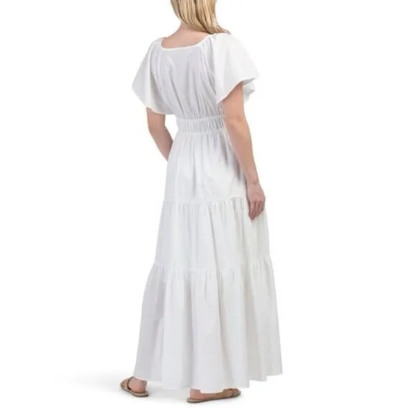 ✨YOUNG FABULOUS & BROKE White Mara Poplin Sz Medium Dress✨ - Image 2