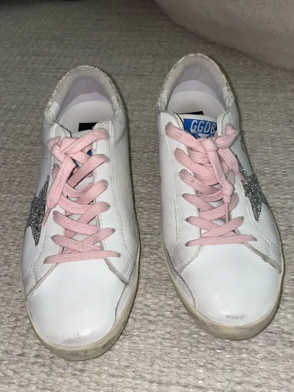 Golden Goose Super-Star Sneakers in white and pink - Image 2