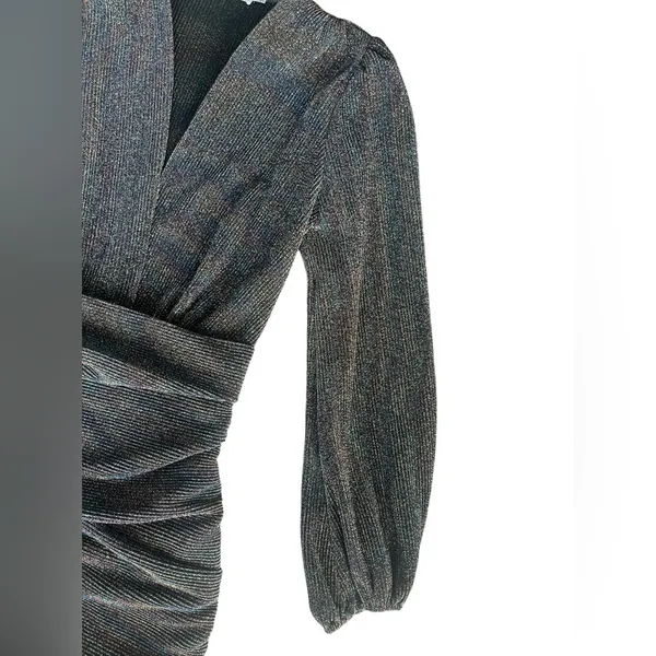 ASTR the Label Women's Meredith Metallic Long Sleeve Dress Size Medium - Image 7
