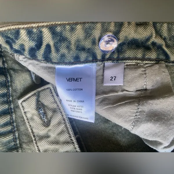 Vervet Beverly Super‎ High Rise Straight Distressed 100% Cotton Jeans Size 27 - Image 12