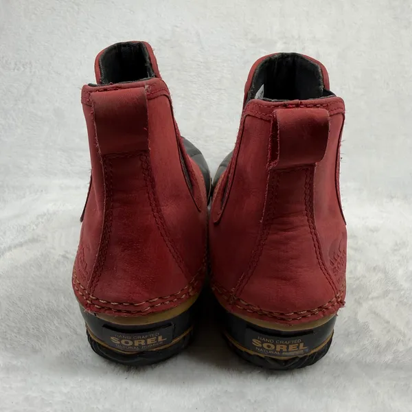 Sorel Out N‎ About Chelsea Waterproof Red Black Duck Boots NL2410-687 Womens 9 - Image 7