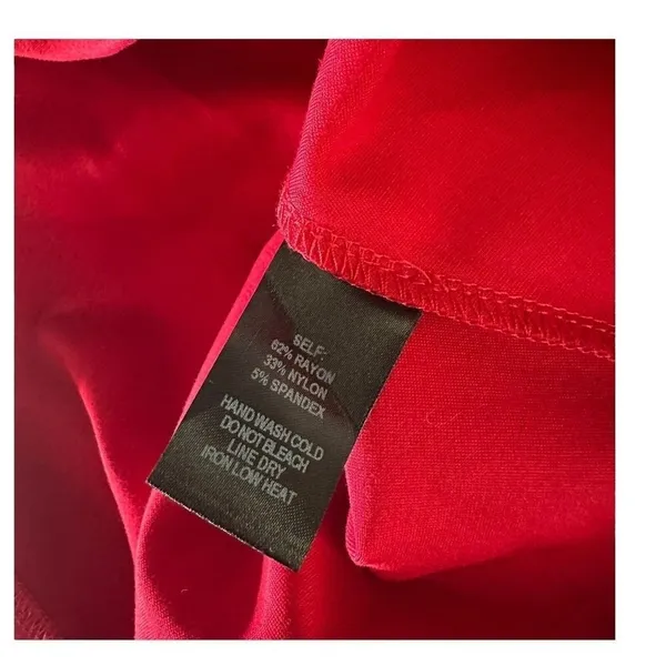 Lulus Red Scalloped Mini Skater Dress Womens L Stretch Knit Flared Fit & Flare - Image 10