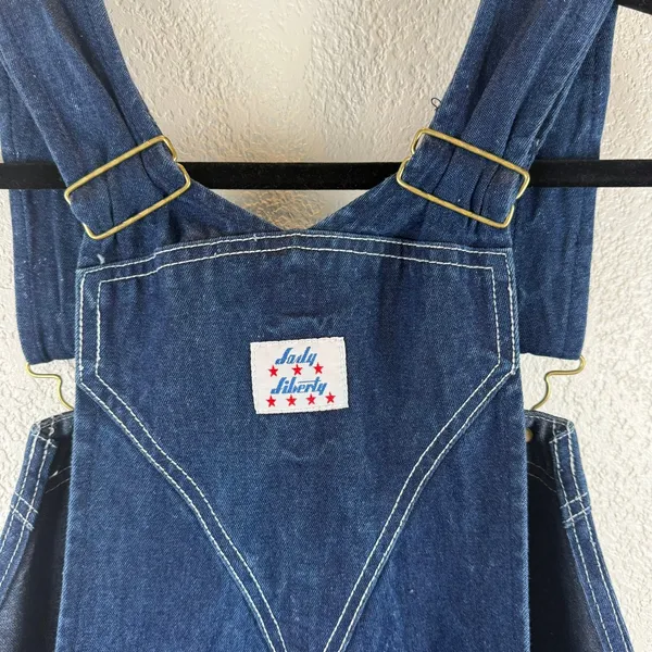 Liberty Denim Overalls — Women's Size 20‎ Tall Green Zip Accent Carpenter Style - Image 11